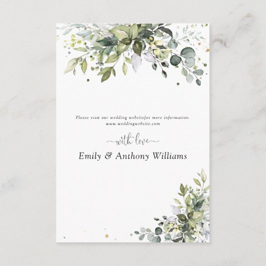 Groen Bruiloft Behuizing Kaart (Achterkant)