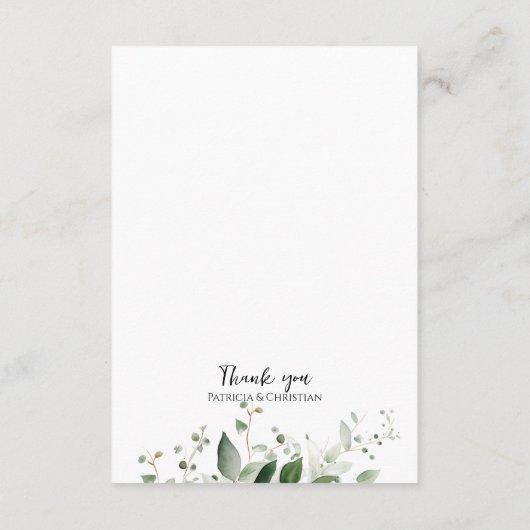 Groen Bruiloft Details Behuizing Kaart elegant (Achterkant)