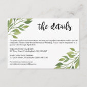 Groen bruiloft details invoegen kaart botanisch (Voorkant)