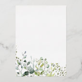 groen bruiloft eucalyptus Waterverf Folie Uitnodiging (Achterkant)