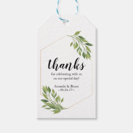 Groen Bruiloft Favor Gift Label botanisch Cadeaulabel