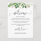  groen bruiloft gast reisroute advieskaart (Achterkant)