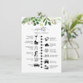  groen bruiloft gast reisroute advieskaart (Staand voorkant)