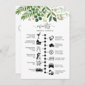  groen bruiloft gast reisroute advieskaart (Voorkant / Achterkant)