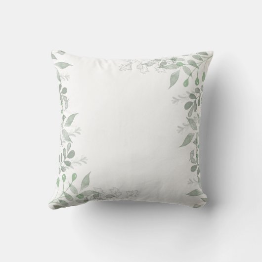 Groen Bruiloft Gepersonaliseerd Sierkussen (Achterkant)