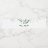 Groen Bruiloft Gepersonaliseerd Waterfles Etiket (Enkel label)