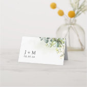 Groen Bruiloft Gevouwen Plaats Kaarten Plaatskaartje (Achterkant)