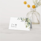 Groen Bruiloft Gevouwen Plaats Kaarten Plaatskaartje (Achterkant)