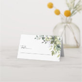 Groen Bruiloft Gevouwen Plaats Kaarten Plaatskaartje (Voorkant)