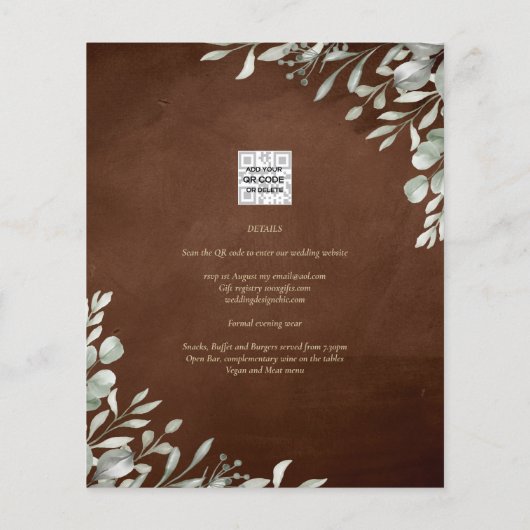 Groen Bruiloft Herfst Winter (Achterkant)