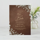 Groen Bruiloft Herfst Winter Kaart (Staand voorkant)