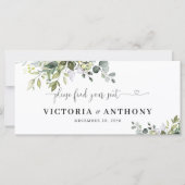 Groen Bruiloft Hoofd Tafelteken (Voorkant)