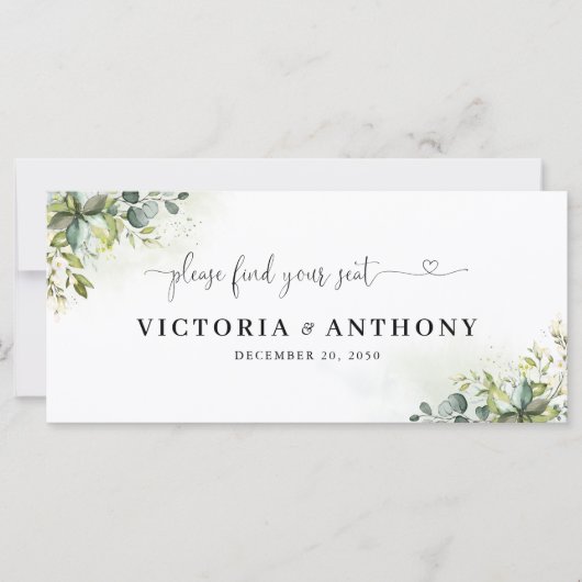 Groen Bruiloft Hoofd Tafelteken (Voorkant)