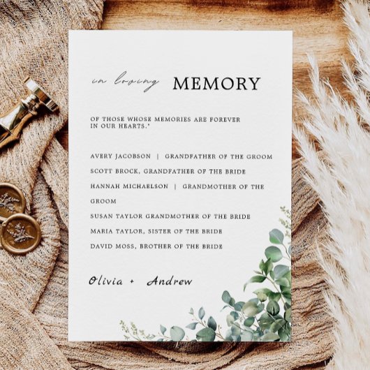 Groen bruiloft in liefdevolle herinnering teken, kaart