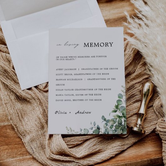 Groen bruiloft in liefdevolle herinnering teken, kaart