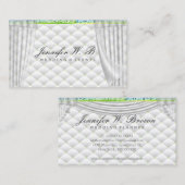 Groen bruiloft Interior Decor Curtain Visitekaartje (Voorkant / Achterkant)