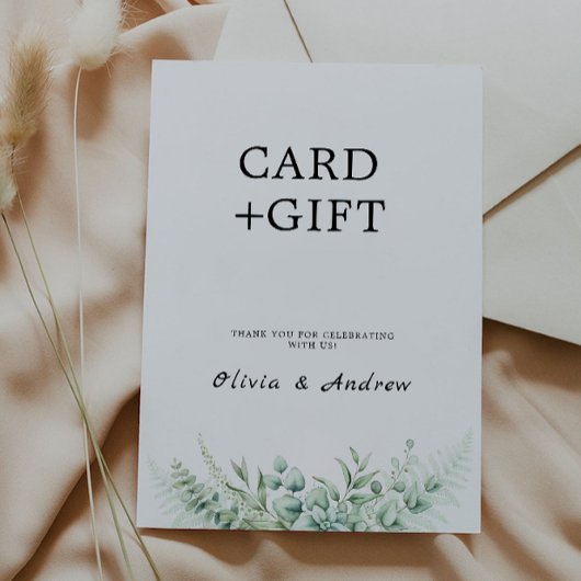 Groen bruiloft kaarten en geschenken teken