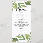 Groen bruiloft menu gebladerte land SJABLOON (Achterkant)
