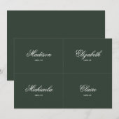 Groen Bruiloft Plaats Kaart DIY (Voorkant / Achterkant)