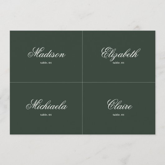 Groen Bruiloft Plaats Kaart DIY (Voorkant)