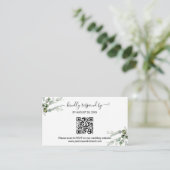 Groen bruiloft QR Online RSVP Informatiekaartje (Staand voorkant)