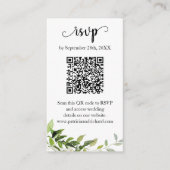 Groen bruiloft QR Online RSVP Informatiekaartje (Voorkant)