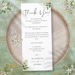 Groen Bruiloft Receptie Dank u Plaats Kaart