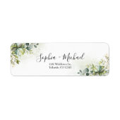 Groen Bruiloft retour adreslabel Etiket (Voorkant)