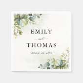 Groen Bruiloft servetten (Voorkant)