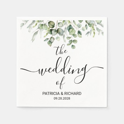 Groen Bruiloft servetten (Voorkant)