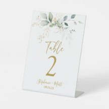 Groen bruiloft Tafel nummer voetstuk teken