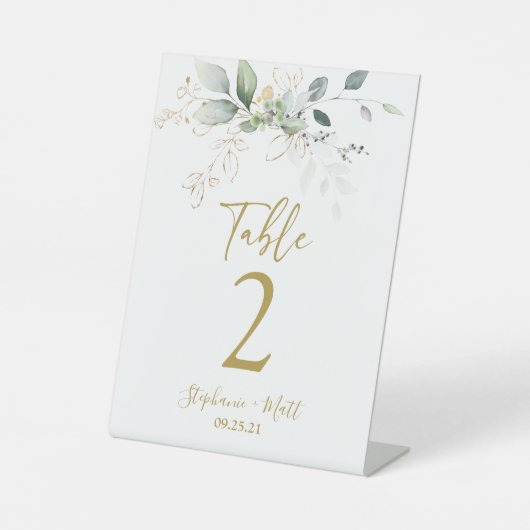 Groen bruiloft Tafel nummer voetstuk teken Reclamebord Met Voetstuk (Voorkant)