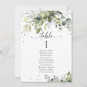 Groen Bruiloft Tafel Zitkaart Kaarten (Voorkant)
