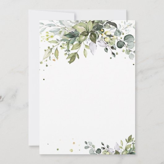 Groen Bruiloft Tafel Zitkaart Kaarten (Achterkant)