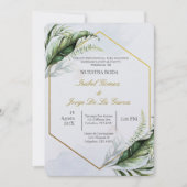 Groen bruiloft uitnodigen kaart (Voorkant)