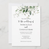 Groen bruiloft uitnodiging elegante typografie (Voorkant)