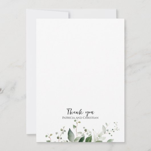 Groen bruiloft uitnodiging elegante typografie (Achterkant)