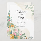 groen bruiloft uitnodiging eucalyptus bruiloft (Voorkant / Achterkant)