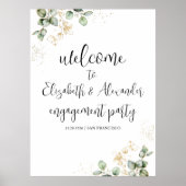 Groen Bruiloft Verlovingsfeest Welkomstbord Poster (Voorkant)