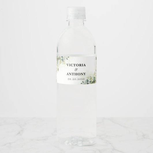 groen bruiloft water fles labels waterfles etiket (Voorkant)
