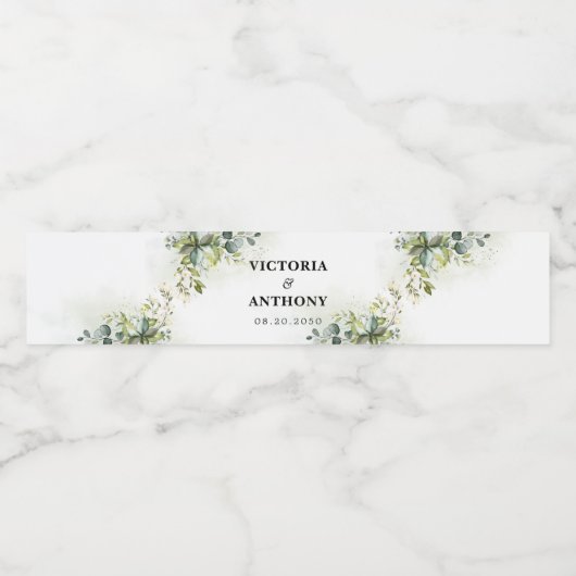 groen bruiloft water fles labels waterfles etiket (Enkel label)