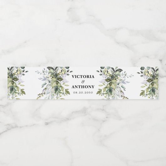 groen bruiloft water fles labels waterfles etiket (Enkel label)