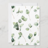 Groen Bruiloft Waterverf Eucalyptus Uitnodiging (Achterkant)
