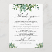 Groen Bruiloft Weekend Route Welkom Informatiekaartje (Achterkant)