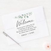 Groen Bruiloft Welkomsttas Aangepaste Sticker (Envelop)