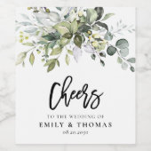 Groen Bruiloft Wijn Label Wijn Etiket (Enkel label)