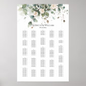Groen bruiloft zitgrafiek alfabetisch poster (Voorkant)