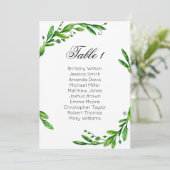 Groen bruiloft zitgrafiek. Zomertafelplan Kaart (Staand voorkant)