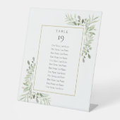 Groen Bruiloft Zitkaarten Tafelnummer Reclamebord Met Voetstuk (Voorkant)