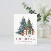 Groen & Bruin Aquarel Kerstboom Briefkaart (Staand voorkant)
